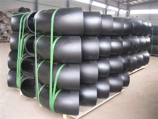 1.5D Rohr mit langem Radius Ellenbogen nahtlose Rohrverbindungen STD ASME A234 SCH40 MS Schwarz bemalt